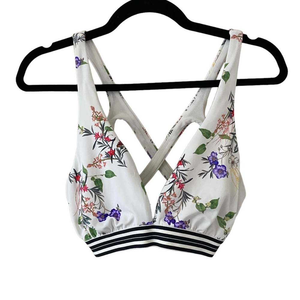 Athleta Gold Coastal Floral Bikini Top Size Medium